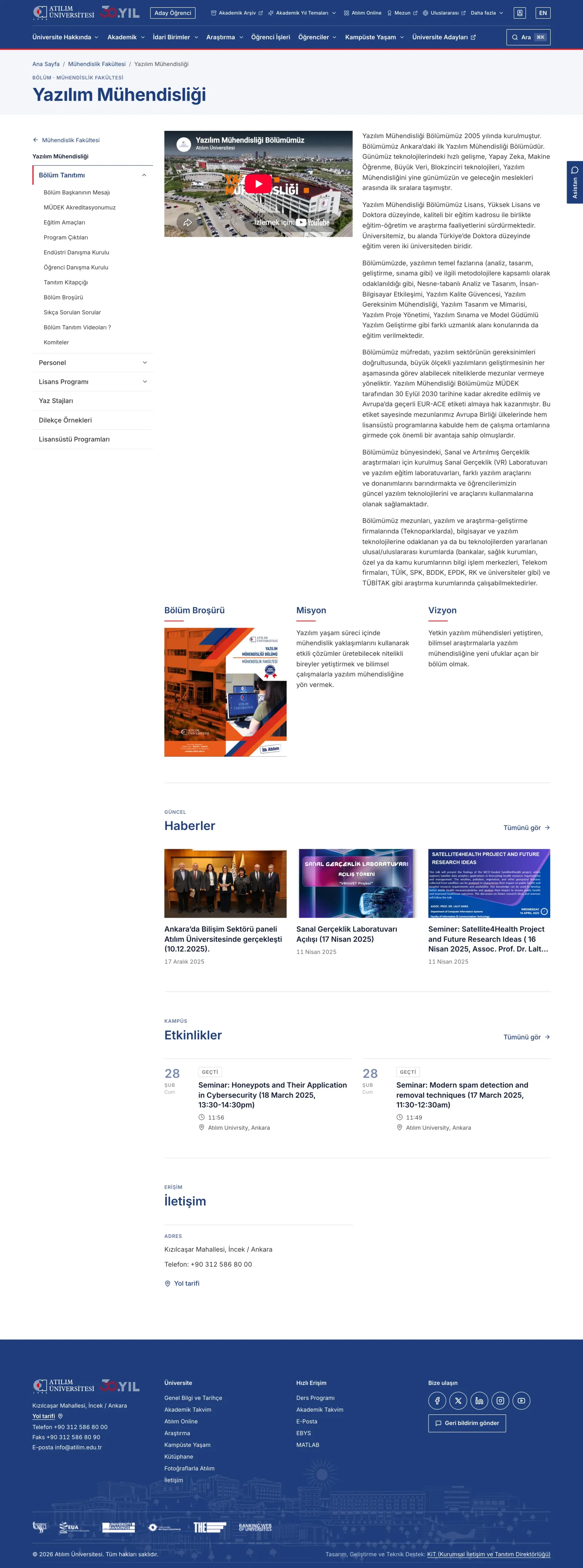 A department's home page.